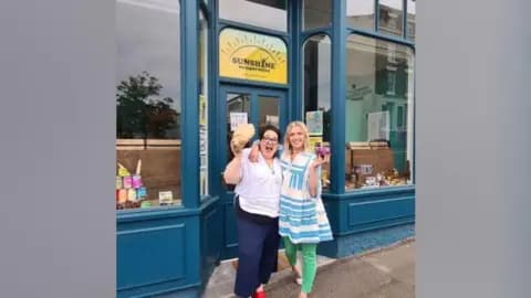 Andrea Clayson and Claire Wayman outside the Sunshine Co-Operative