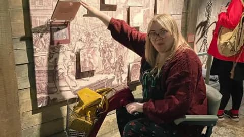 Lucy Earle using her wheelchair