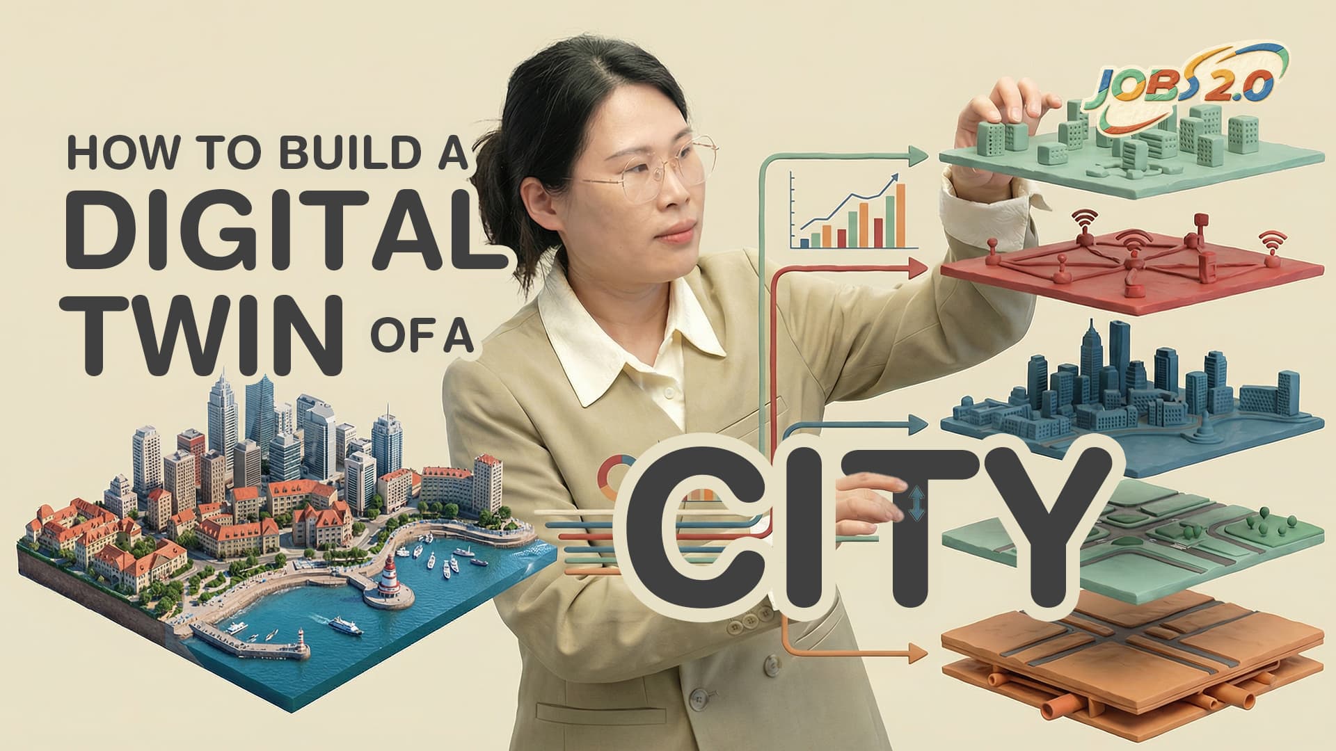 The poster of urban digital twin engineer. /CGTN